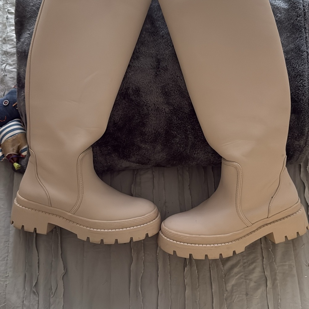 JustFab Tan Winter Boots with Rugged Sole